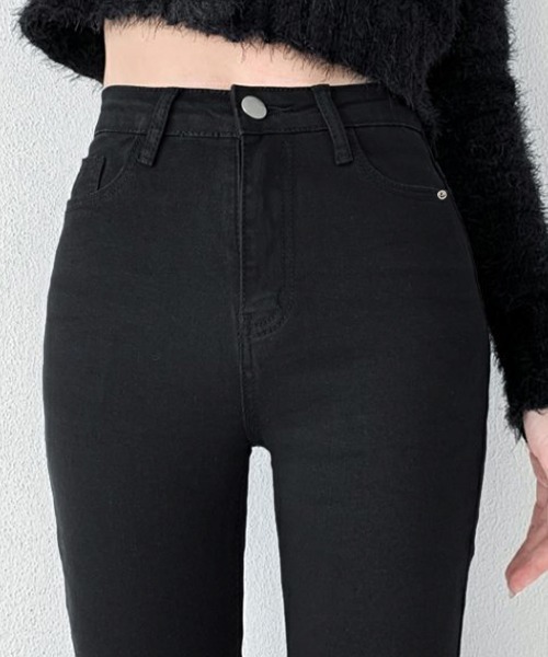 Miniministore（ミニミニストア）の「フレアデニムパンツ ストレッチパンツ韓国（デニムパンツ・レディース・ブラック/サックスブルー/チャコールグレー・L/S/XL/M/XXL）」の16枚目の写真