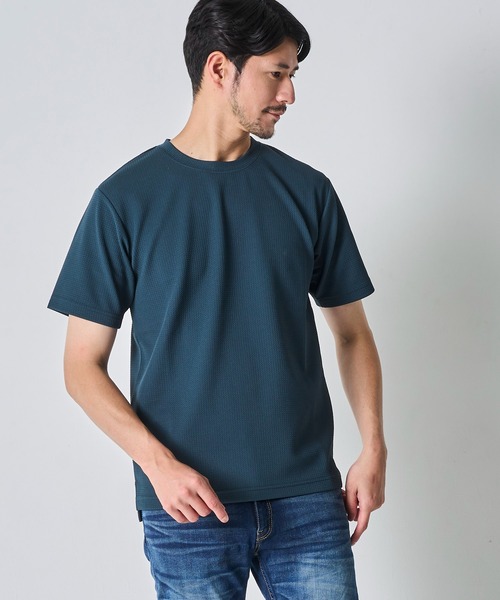 TETE HOMME（テットオム）の「ジャガードストレッチクルーネックTシャツ（Tシャツ/カットソー・メンズ・ブラック/グリーン/ホワイト/チャコールグレー・MEDIUM/LARGE/X-LARGE）」の17枚目の写真