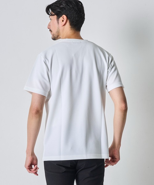 TETE HOMME（テットオム）の「ジャガードストレッチクルーネックTシャツ（Tシャツ/カットソー・メンズ・ブラック/グリーン/ホワイト/チャコールグレー・MEDIUM/LARGE/X-LARGE）」の19枚目の写真