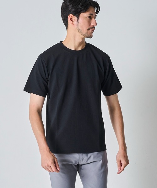 TETE HOMME（テットオム）の「ジャガードストレッチクルーネックTシャツ（Tシャツ/カットソー・メンズ・ブラック/グリーン/ホワイト/チャコールグレー・MEDIUM/LARGE/X-LARGE）」の15枚目の写真