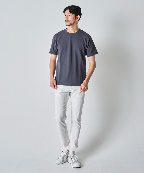 TETE HOMME（テットオム）の「ジャガードストレッチクルーネックTシャツ（Tシャツ/カットソー・メンズ・ブラック/グリーン/ホワイト/チャコールグレー・MEDIUM/LARGE/X-LARGE）」の22枚目の写真