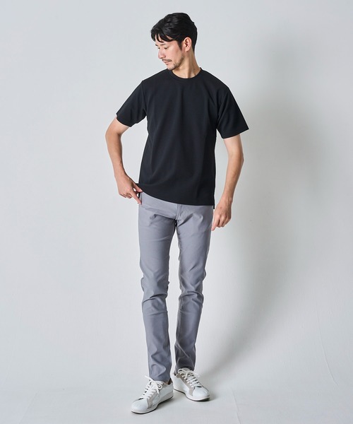 TETE HOMME（テットオム）の「ジャガードストレッチクルーネックTシャツ（Tシャツ/カットソー・メンズ・ブラック/グリーン/ホワイト/チャコールグレー・MEDIUM/LARGE/X-LARGE）」の21枚目の写真