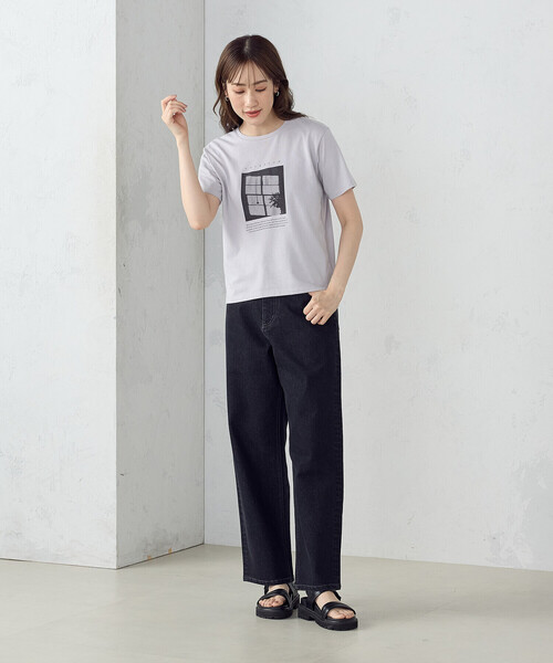 COMME CA ISM（コムサイズム）の「フォトプリント半袖Ｔシャツ（Tシャツ/カットソー・レディース・チャコール/ライトグレー/ピンク/アイボリー・SMALL/MEDIUM/LARGE）」の7枚目の写真