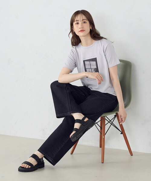 COMME CA ISM（コムサイズム）の「フォトプリント半袖Ｔシャツ（Tシャツ/カットソー・レディース・チャコール/ライトグレー/ピンク/アイボリー・SMALL/MEDIUM/LARGE）」の8枚目の写真