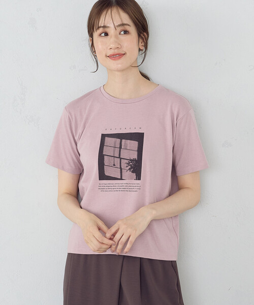COMME CA ISM（コムサイズム）の「フォトプリント半袖Ｔシャツ（Tシャツ/カットソー・レディース・チャコール/ライトグレー/ピンク/アイボリー・SMALL/MEDIUM/LARGE）」の13枚目の写真