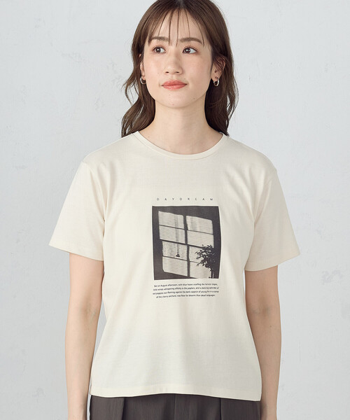 COMME CA ISM（コムサイズム）の「フォトプリント半袖Ｔシャツ（Tシャツ/カットソー・レディース・チャコール/ライトグレー/ピンク/アイボリー・SMALL/MEDIUM/LARGE）」の14枚目の写真