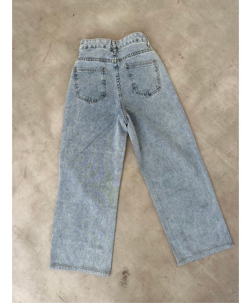 DAIS-Y（デイジー）の「【低身長サイズ有】Original size ウエスト調整可　ストーンデザインワイドデニムパンツ（デニムパンツ・レディース・ブルー系その他・S/M）」の9枚目の写真