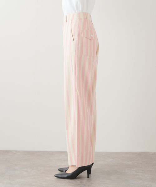 SLOBE citron.（スローブシトロン）の「SLOBE citron.ストライプコンビパンツ（カーゴパンツ・レディース・ピンク・38/36）」の21枚目の写真