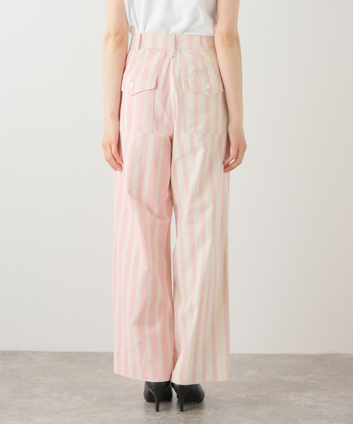 SLOBE citron.（スローブシトロン）の「SLOBE citron.ストライプコンビパンツ（カーゴパンツ・レディース・ピンク・38/36）」の20枚目の写真