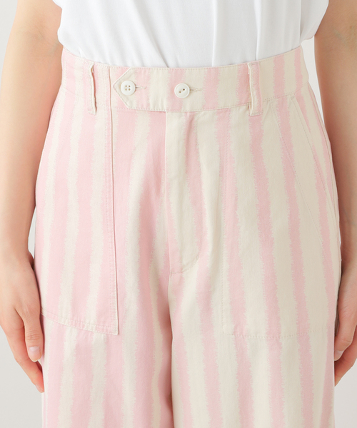 SLOBE citron.（スローブシトロン）の「SLOBE citron.ストライプコンビパンツ（カーゴパンツ・レディース・ピンク・38/36）」の19枚目の写真