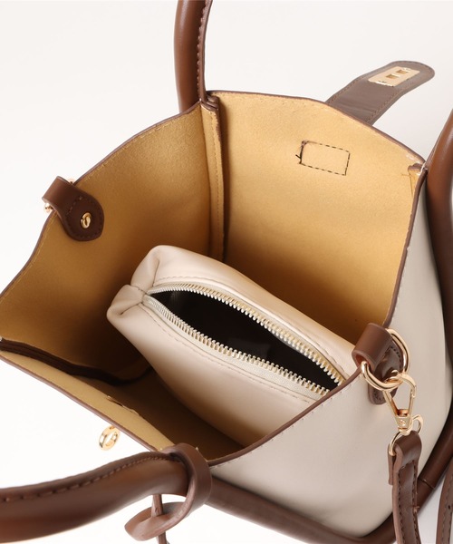 セール】ポーチ付きバイカラー2WAYバッグ【ZOZOTOWN限定アイテム