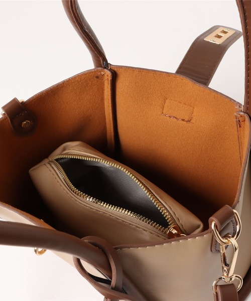 セール】ポーチ付きバイカラー2WAYバッグ【ZOZOTOWN限定アイテム