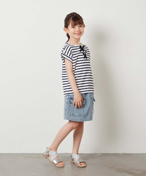 a.v.v（アーヴェヴェ）の「[100-130]フロントレースUPTシャツ（Tシャツ/カットソー・キッズ・ブラック/ダークインディゴブルー/アイボリー・130/110/120/100）」の14枚目の写真