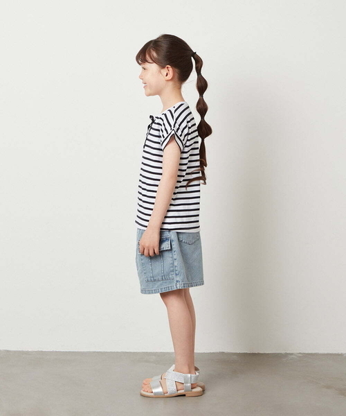 a.v.v（アーヴェヴェ）の「[100-130]フロントレースUPTシャツ（Tシャツ/カットソー・キッズ・ブラック/ダークインディゴブルー/アイボリー・130/110/120/100）」の10枚目の写真