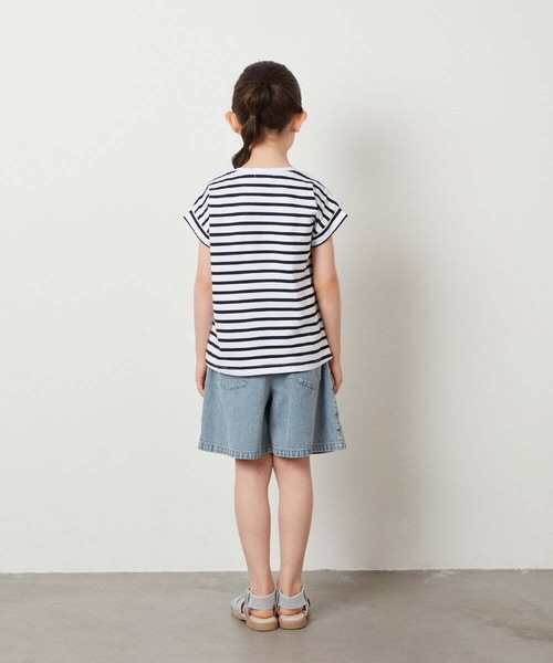 a.v.v（アーヴェヴェ）の「[100-130]フロントレースUPTシャツ（Tシャツ/カットソー・キッズ・ブラック/ダークインディゴブルー/アイボリー・130/110/120/100）」の9枚目の写真