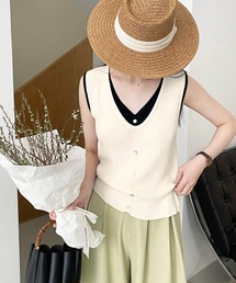 レイヤード風 ベスト トップス