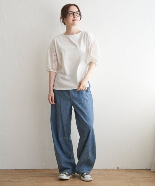 LBC（エルビーシー）の「デニムカーブパンツ（デニムパンツ・レディース・ライトブルー/ダークネイビー・M/L）」の13枚目の写真