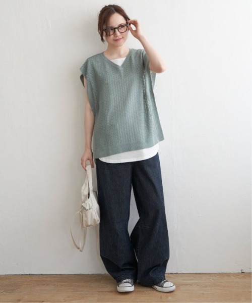 LBC（エルビーシー）の「デニムカーブパンツ（デニムパンツ・レディース・ライトブルー/ダークネイビー・M/L）」の14枚目の写真