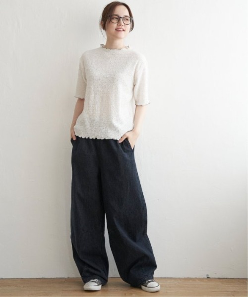 LBC（エルビーシー）の「デニムカーブパンツ（デニムパンツ・レディース・ライトブルー/ダークネイビー・M/L）」の17枚目の写真