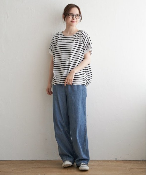 LBC（エルビーシー）の「デニムカーブパンツ（デニムパンツ・レディース・ライトブルー/ダークネイビー・M/L）」の18枚目の写真