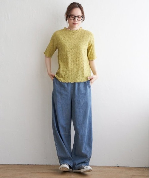 LBC（エルビーシー）の「デニムカーブパンツ（デニムパンツ・レディース・ライトブルー/ダークネイビー・M/L）」の15枚目の写真