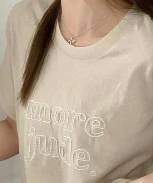 sakishimatokyo(サキシマトーキョー)の「ステッチ刺繍ロゴTシャツ/カットソー/半袖(Tシャツ/カットソー・レディース・ベージュ/オフホワイト/グレー・FREE)」の9枚目の写真
