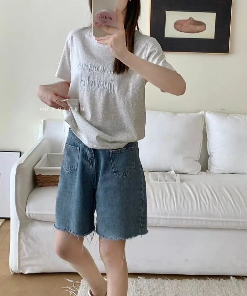 sakishimatokyo(サキシマトーキョー)の「ステッチ刺繍ロゴTシャツ/カットソー/半袖(Tシャツ/カットソー・レディース・ベージュ/オフホワイト/グレー・FREE)」の11枚目の写真