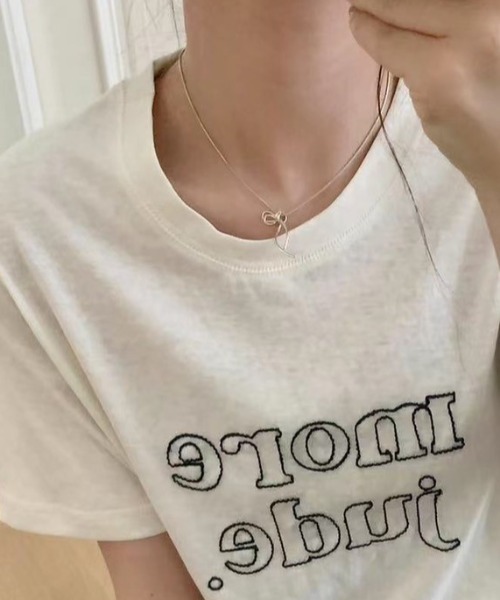 sakishimatokyo(サキシマトーキョー)の「ステッチ刺繍ロゴTシャツ/カットソー/半袖(Tシャツ/カットソー・レディース・ベージュ/オフホワイト/グレー・FREE)」の13枚目の写真