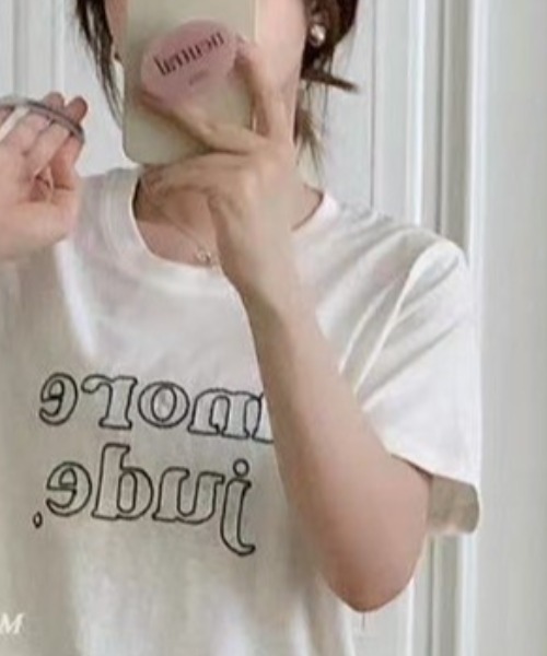 sakishimatokyo(サキシマトーキョー)の「ステッチ刺繍ロゴTシャツ/カットソー/半袖(Tシャツ/カットソー・レディース・ベージュ/オフホワイト/グレー・FREE)」の15枚目の写真