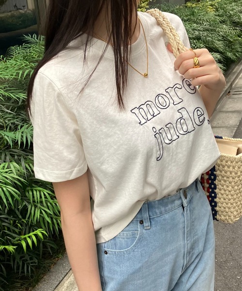 sakishimatokyo(サキシマトーキョー)の「ステッチ刺繍ロゴTシャツ/カットソー/半袖(Tシャツ/カットソー・レディース・ベージュ/オフホワイト/グレー・FREE)」の22枚目の写真