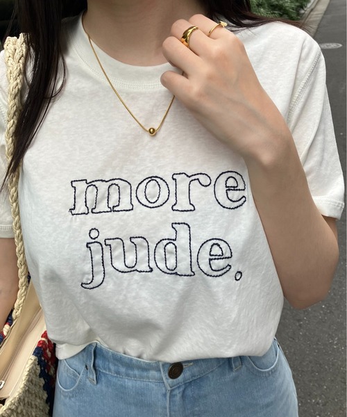 セール】ステッチ刺繍ロゴTシャツ/カットソー/半袖（Tシャツ
