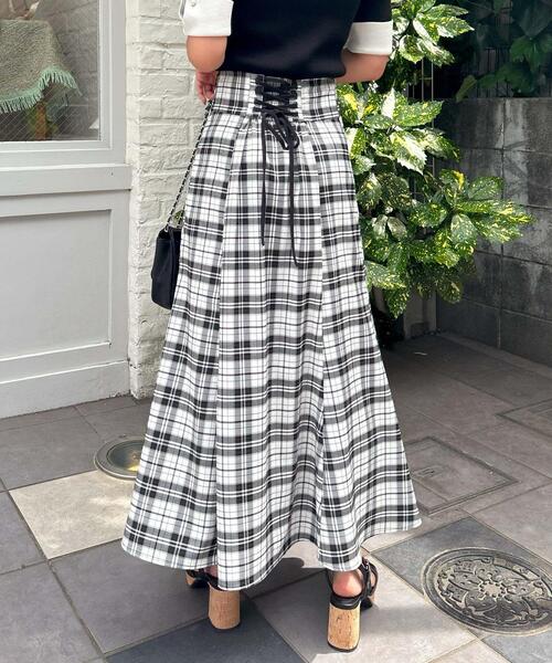 INGNI（イング）の「BackレースUPチェック柄マーメイドスカート