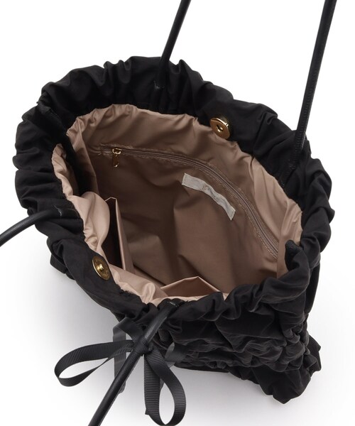 grove（グローブ）の「◆【A4】ギャザーロープリボン付きトート（トートバッグ・レディース・ライトベージュ/ブラック/ライトグレー・00）」の8枚目の写真