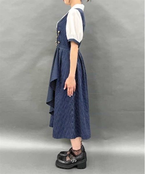 axes femme(アクシーズファム)の「夜空刺繍襟ドッキングワンピース(ワンピース・レディース・チャコールグレー/ミント/ネイビー・FREE)」の11枚目の写真