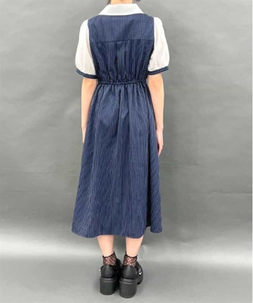 axes femme(アクシーズファム)の「夜空刺繍襟ドッキングワンピース(ワンピース・レディース・チャコールグレー/ミント/ネイビー・FREE)」の12枚目の写真