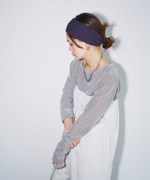 セール】【2点セット】ベロアレイヤードトップス（Tシャツ