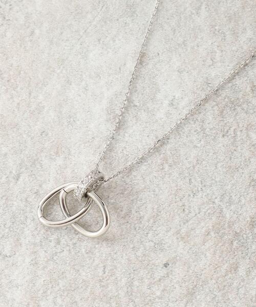 grove(グローブ)の「◆ダブルオーバルビジューネックレス(ネックレス・レディース・シルバー/シルバー系/ゴールド・00)」の2枚目の写真