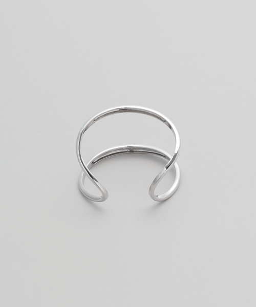 JAMIRAY/ジャミレイ LINE SCULPT BANGLE(シルバー)（ブレスレット