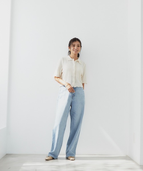 YANUK（ヤヌーク）の「ルーズストレート"JOAN"（デニムパンツ・レディース・サックスブルー・21inch/22inch/23inch/24inch/25inch/26inch/27inch）」の13枚目の写真