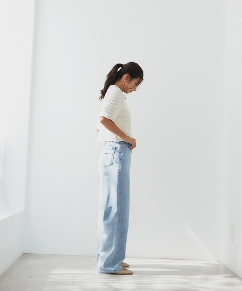 YANUK（ヤヌーク）の「ルーズストレート"JOAN"（デニムパンツ・レディース・サックスブルー・21inch/22inch/23inch/24inch/25inch/26inch/27inch）」の14枚目の写真