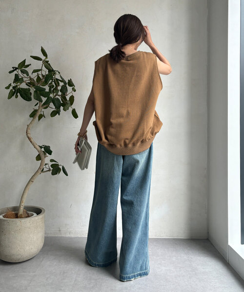 DouDou(ドゥドゥ)の「スウェットタンクオーバープルオーバー(スウェット・レディース・グレー/オフホワイト/ブラック/キャメル・FREE)」の17枚目の写真