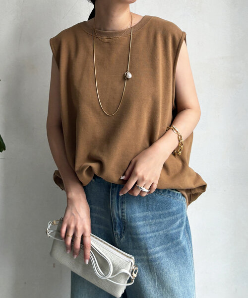 DouDou(ドゥドゥ)の「スウェットタンクオーバープルオーバー(スウェット・レディース・グレー/オフホワイト/ブラック/キャメル・FREE)」の16枚目の写真