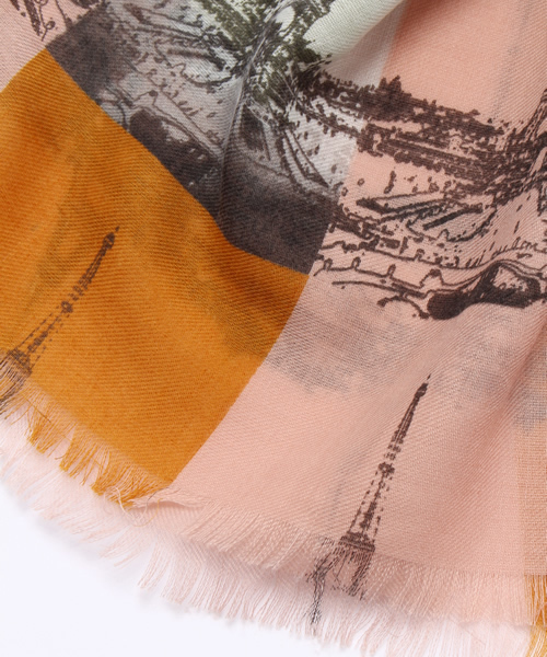 SIMONE LIST（シモーヌリスト）の「エッフェルタワーストール（ストール/ショール・レディース・ライトグリーン/レッド/ブルー・FREE）」の4枚目の写真