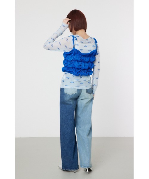 RODEO CROWNS WIDE BOWL(ロデオクラウンズワイドボウル)の「アシンメトリーDENIM PT(デニムパンツ・レディース・ブルー/ブラック・SMALL/MEDIUM/LARGE)」の14枚目の写真