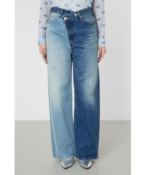 RODEO CROWNS WIDE BOWL(ロデオクラウンズワイドボウル)の「アシンメトリーDENIM PT(デニムパンツ・レディース・ブルー/ブラック・SMALL/MEDIUM/LARGE)」の15枚目の写真