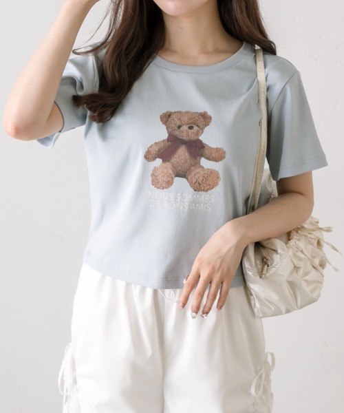 OLIVE des OLIVE（オリーブデオリーブ）の「くまプリントぴちTシャツ