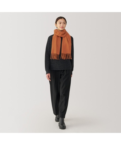 無印良品（ムジルシリョウヒン）の「ウール　マフラー（マフラー・レディース・ダークブラウン系/オレンジ系/ブルー系/グレー/ブラック・FREE）」の22枚目の写真