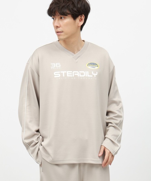 LAKOLE(ラコレ)の「ゲームプリントTシャツ長袖 / 140874(Tシャツ/カットソー・メンズ・ブラック/アイボリー/ブラウン・MEDIUM/LARGE)」の1枚目の写真