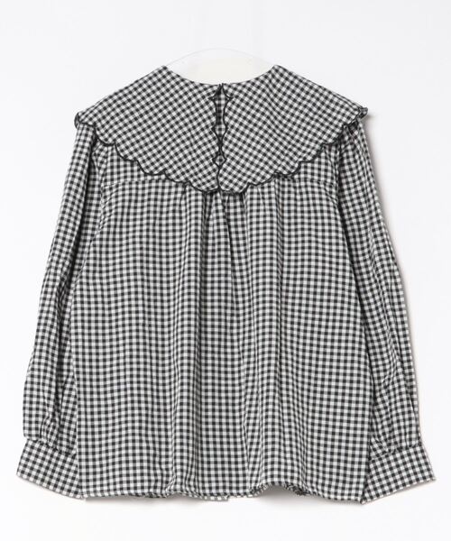 urge:(アージコロン )の「【URGE:】チェック柄 ビックカラー スカラップ シャツ(シャツ/ブラウス・レディース・ブラック・MEDIUM/LARGE/X-LARGE/SMALL)」の4枚目の写真