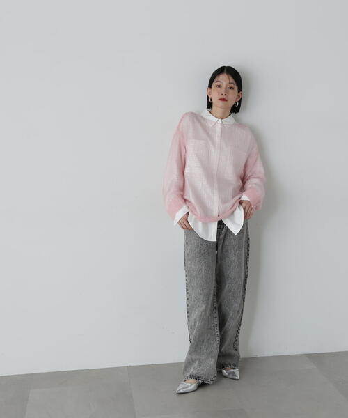 N.（N. Natural Beauty Basic）（エヌエヌナチュラルビューティーベーシック）の「◆透かし編みモヘヤ混ニット（ニット/セーター・レディース・ベージュ/グリーン/ピンク/イエロー・MEDIUM）」の17枚目の写真